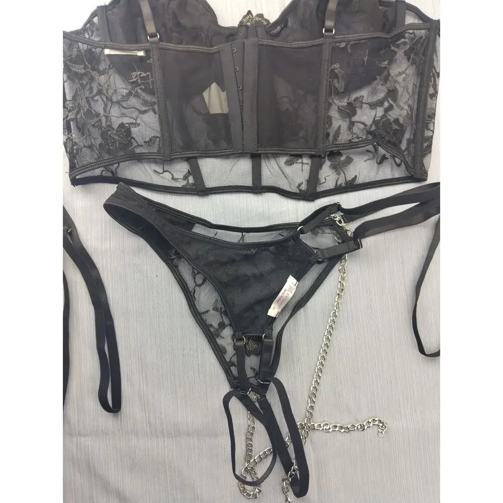 Women Plus Size Lingerie Set Sexy Mesh Coset Top Size XXL